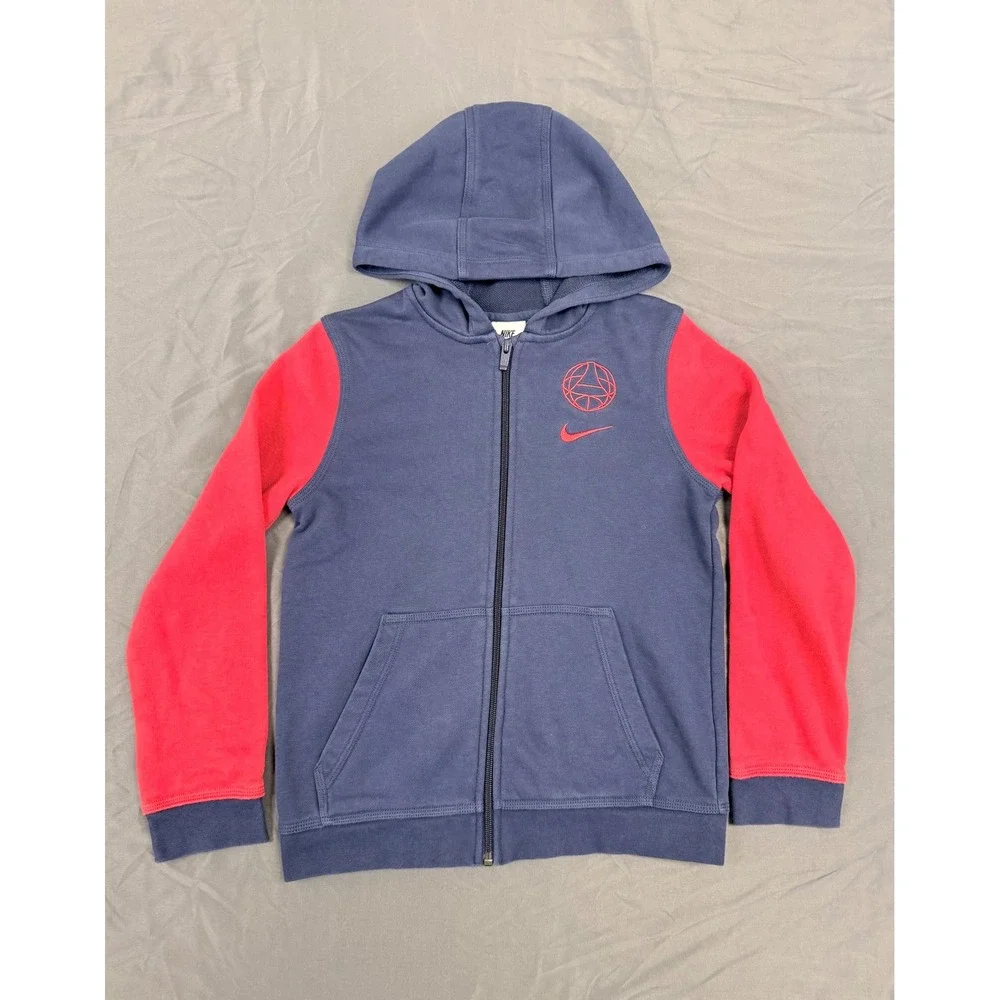 Nike Kids Paris Saint-Germain PSG Full Zip Hoodie Navy Red DV6167-410 Size M
